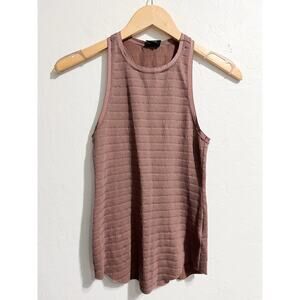 Nike Yoga Tank Top XS Mauve Brown Textured Active Workout Pilates Racerback